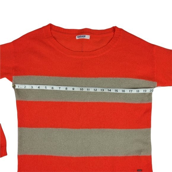 Garage Rugby Stripe Long Sleeve Sweater, Orange & Tan, Lg , Good Used Condition - Picture 5 of 13